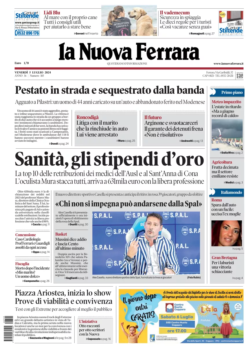 Prima-pagina-nuova ferrara-oggi-edizione-del-2024-07-05